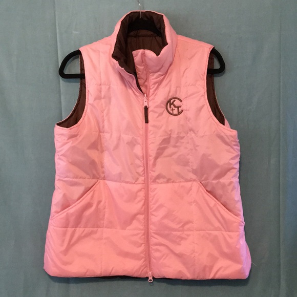 Jackets & Blazers - Pink and Brown Puffer Vest